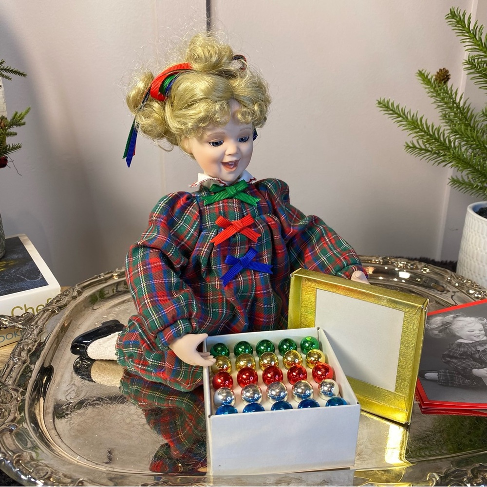 NWB Ashton Drake Trisha Porcelain Decorating Christmas Doll with Original Box